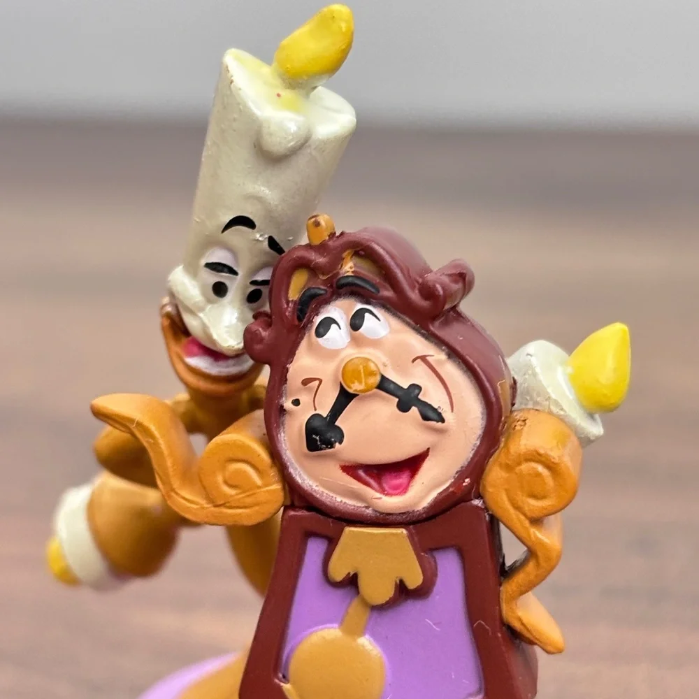 Disney Store Beauty & Beast LUMIERE & COGSWORTH Toy Figure Figurine Cake Topper